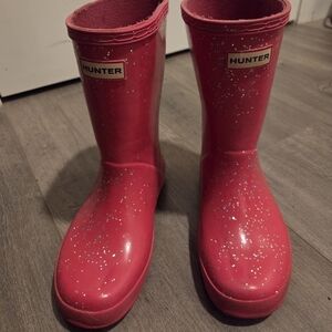 Hunter Pink Glitter Rain Boots